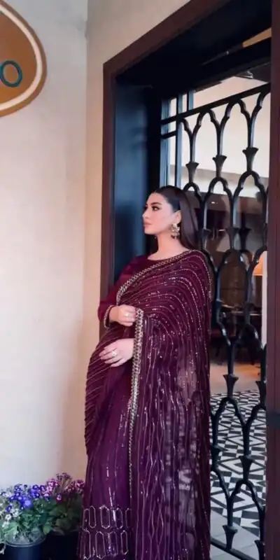 FB L342 Wine Color Kasturi Silk Georgette Saree with Zari Work. Online Best Price ₹2649. Delivery 4-6 Working Days. Shop now. | Bollywood Sarees, Creative Sarees, Designer Sarees, Embroidered Sarees, Ethnic Saree, Modern Digital sarees, Party Wear Sarees, Sarees