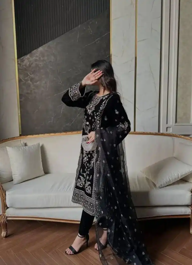 NF 1271 Black Korean Satin Silk Salwar Suit with Lace Work & Embroidery Work. Exclusive Offer ₹2449. Delivery 4-6 Working Days. Shop now. | Jump Suits, Straight Suits, Casual Suits, Creative suits, Designer Suits, Palazzo Suits, Party Wear Suits, Patiala Suits, Salwar suit