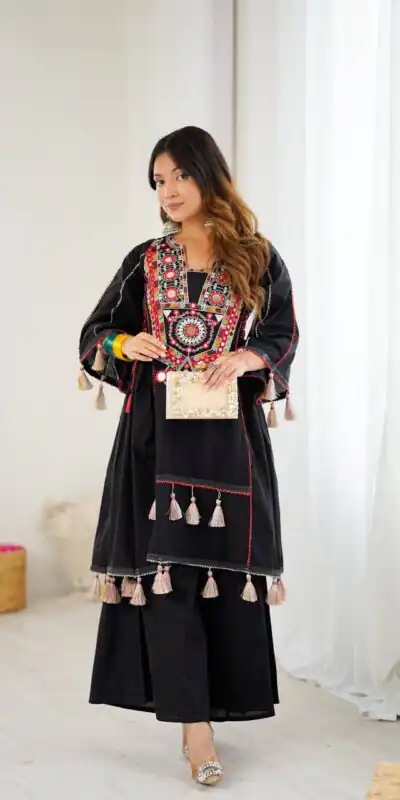 MF 912 Black in Rayon Cotton Embroidery & Mirror Work Salwar Suit . Introductory Price ₹1899. Delivery 4-6 Working Days. Shop now. | Jump Suits, Straight Suits, Casual Suits, Creative suits, Designer Suits, Palazzo Suits, Party Wear Suits, Patiala Suits, Salwar suit