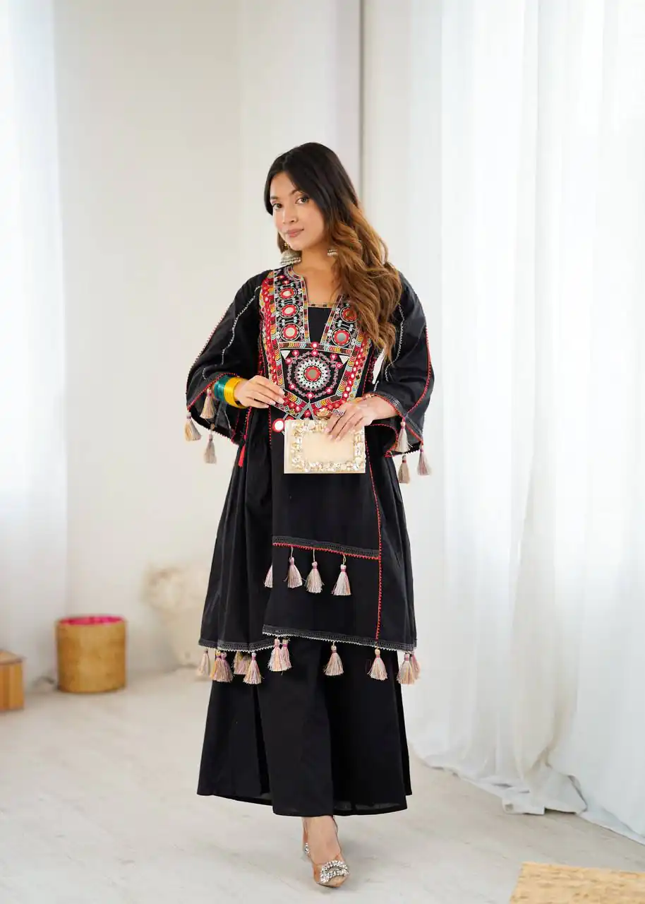 MF 912 Black in Rayon Cotton Embroidery & Mirror Work Salwar Suit . Introductory Price ₹1899. Delivery 4-6 Working Days. Shop now. | Jump Suits, Straight Suits, Casual Suits, Creative suits, Designer Suits, Palazzo Suits, Party Wear Suits, Patiala Suits, Salwar suit