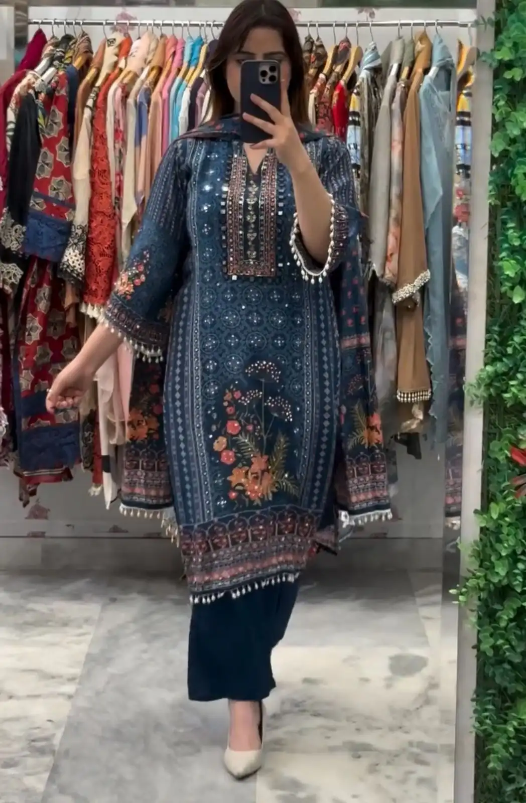 BE 404 Blue Printed Chinon Salwar Suit with Lace Work & Mirror Work. Affordable Price ₹1899. Delivery 4-6 Working Days. Shop now. | Jump Suits, Straight Suits, Casual Suits, Creative suits, Designer Suits, Palazzo Suits, Party Wear Suits, Patiala Suits, Salwar suit
