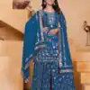 FE 99 Blue Color Fox Georgette Salwar Suit with Embroidery Work. Online Now at just ₹2549. Delivery 4-6 Working Days. Shop now. | Jump Suits, Straight Suits, Casual Suits, Creative suits, Designer Suits, Palazzo Suits, Party Wear Suits, Patiala Suits, Salwar suit