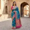 MB 50 Blue Pashmina Silk Saree with Lace Work & Lace Border. Online Festive Deal ₹2399. Delivery 4-6 Working Days. Shop now. | Bollywood Sarees, Creative Sarees, Designer Sarees, Embroidered Sarees, Ethnic Saree, Modern Digital sarees, Party Wear Sarees, Sarees