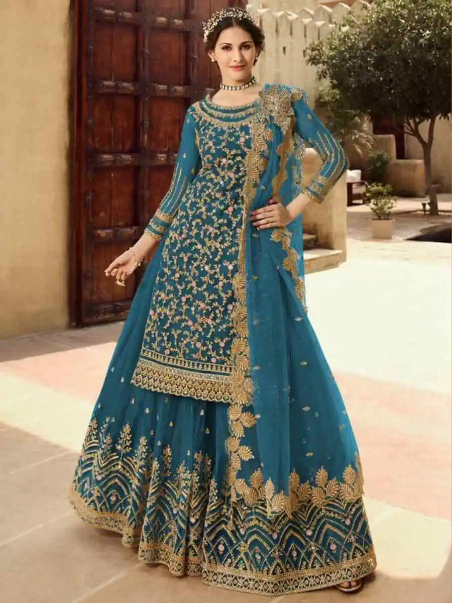 DS 15030 Blue Soft Net Salwar Suit Perfect for Wedding, Party, Baisakhi, Makar Sankranti, Pongal – . Special Price ₹2649. Delivery 4-6 Working | Jump Suits, Straight Suits, Casual Suits, Creative suits, Designer Suits, Palazzo Suits, Party Wear Suits, Patiala Suits, Salwar suit