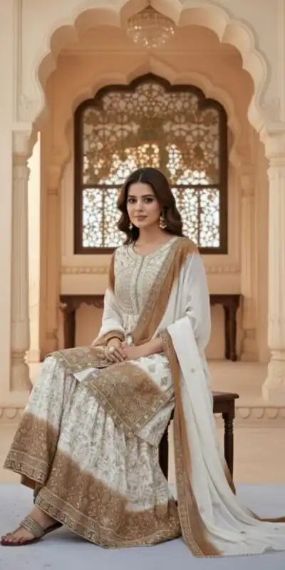 AD 224 Brown Color Dual Tone Star Georgette Salwar Suit with Embroidery Work. Affordable Price ₹2399. Delivery 4-6 Working Days. Shop now. | Jump Suits, Straight Suits, Casual Suits, Creative suits, Designer Suits, Palazzo Suits, Party Wear Suits, Patiala Suits, Salwar suit