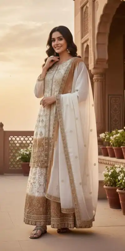 AD 224 Brown Color Dual Tone Star Georgette Salwar Suit with Embroidery Work. Affordable Price ₹2399. Delivery 4-6 Working Days. Shop now. | Jump Suits, Straight Suits, Casual Suits, Creative suits, Designer Suits, Palazzo Suits, Party Wear Suits, Patiala Suits, Salwar suit