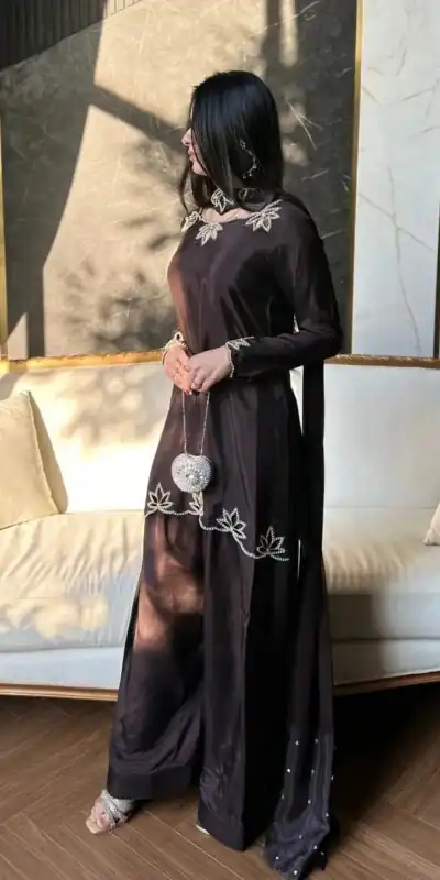 NF 1270 Brown Natural Crep Salwar Suit Brown with Embroidery Work. Exclusive Offer ₹1899. Delivery 4-6 Working Days. Shop now. | Jump Suits, Straight Suits, Casual Suits, Creative suits, Designer Suits, Palazzo Suits, Party Wear Suits, Patiala Suits, Salwar suit