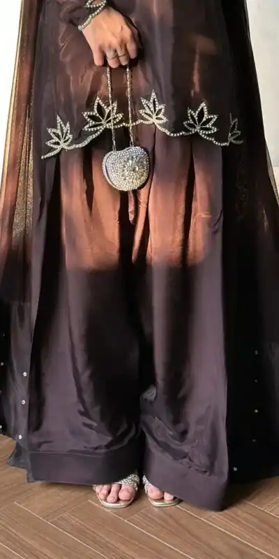 NF 1270 Brown Natural Crep Salwar Suit Brown with Embroidery Work. Exclusive Offer ₹1899. Delivery 4-6 Working Days. Shop now. | Jump Suits, Straight Suits, Casual Suits, Creative suits, Designer Suits, Palazzo Suits, Party Wear Suits, Patiala Suits, Salwar suit