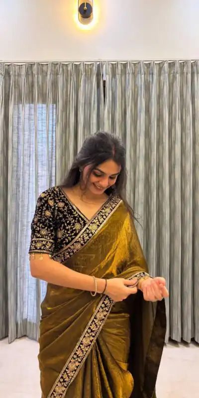 NC 5438 Brown Color Space Silk Saree with Embroidery Work & Zari Work. Best Price ₹2449. Delivery 4-6 Working Days. Shop now. | Bollywood Sarees, Creative Sarees, Designer Sarees, Embroidered Sarees, Ethnic Saree, Modern Digital sarees, Party Wear Sarees, Sarees