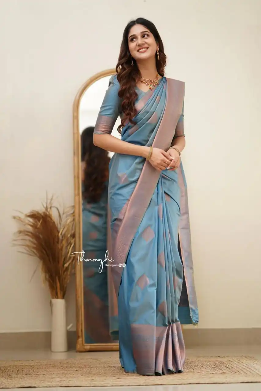 KP 6015 Blue Soft Lichi Silk Saree with Lace Border & Lace Work. Special Price ₹1349. Delivery 4-6 Working Days. Shop now. | Bollywood Sarees, Creative Sarees, Designer Sarees, Embroidered Sarees, Ethnic Saree, Modern Digital sarees, Party Wear Sarees, Sarees