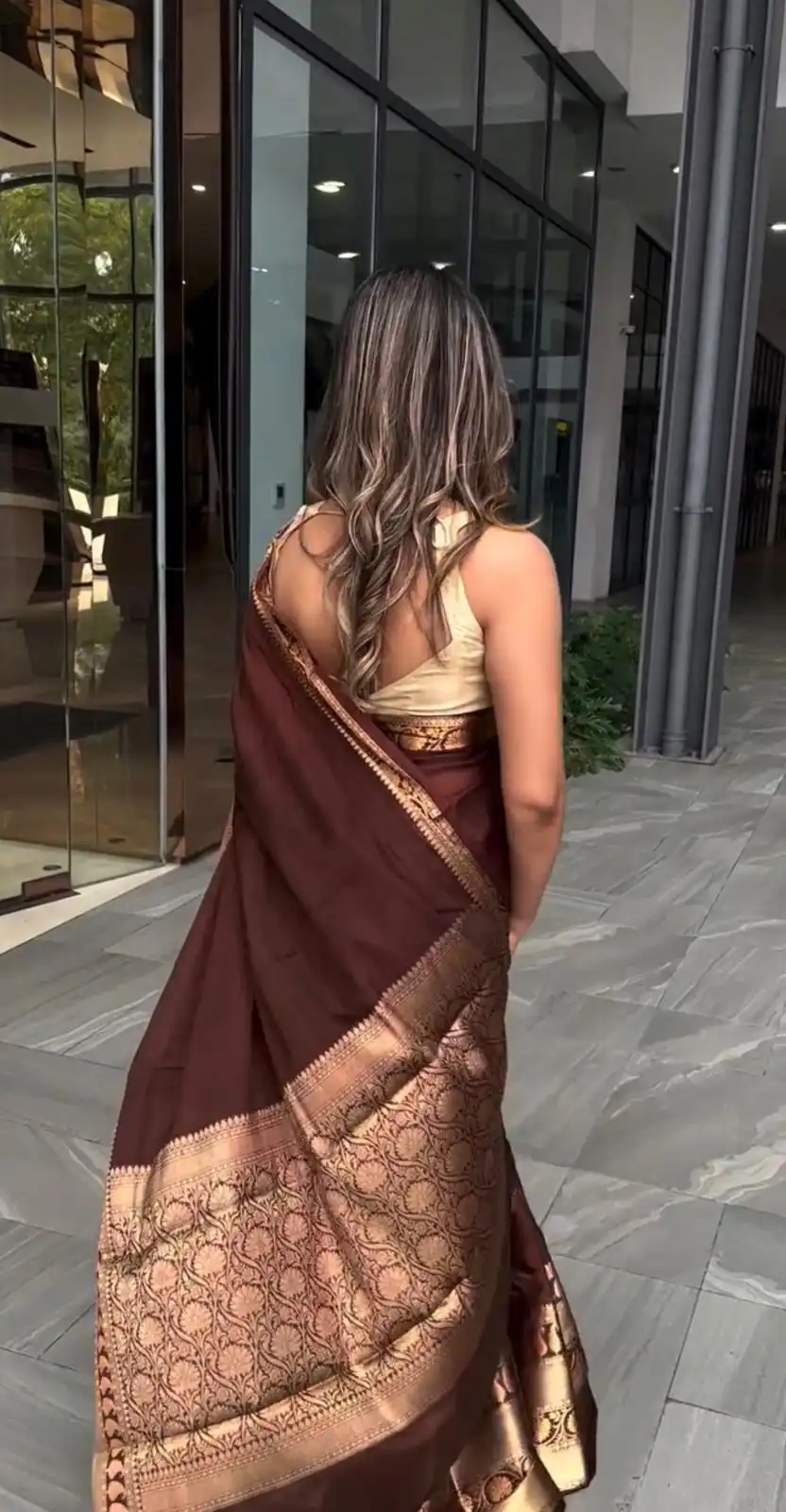 KP 6051 Brown Soft Lichi Silk Saree Perfect for Wedding, Party, Reception, Diwali, Ethnic Day – . Affordable Price ₹1349. Delivery 4-6 Working Days. | Bollywood Sarees, Creative Sarees, Designer Sarees, Embroidered Sarees, Ethnic Saree, Modern Digital sarees, Party Wear Sarees, Sarees