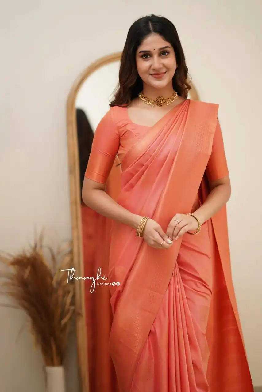 KP 6015 Peach Soft Lichi Silk Saree with Lace Border & Lace Work. Special Price ₹1349. Delivery 4-6 Working Days. Shop now. | Bollywood Sarees, Creative Sarees, Designer Sarees, Embroidered Sarees, Ethnic Saree, Modern Digital sarees, Party Wear Sarees, Sarees