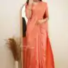 KP 6015 Peach Soft Lichi Silk Saree with Lace Border & Lace Work. Special Price ₹1349. Delivery 4-6 Working Days. Shop now. | Bollywood Sarees, Creative Sarees, Designer Sarees, Embroidered Sarees, Ethnic Saree, Modern Digital sarees, Party Wear Sarees, Sarees