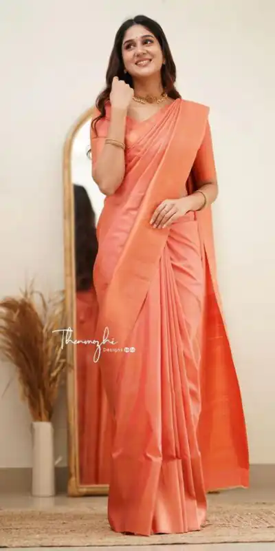 KP 6015 Peach Soft Lichi Silk Saree with Lace Border & Lace Work. Special Price ₹1349. Delivery 4-6 Working Days. Shop now. | Bollywood Sarees, Creative Sarees, Designer Sarees, Embroidered Sarees, Ethnic Saree, Modern Digital sarees, Party Wear Sarees, Sarees