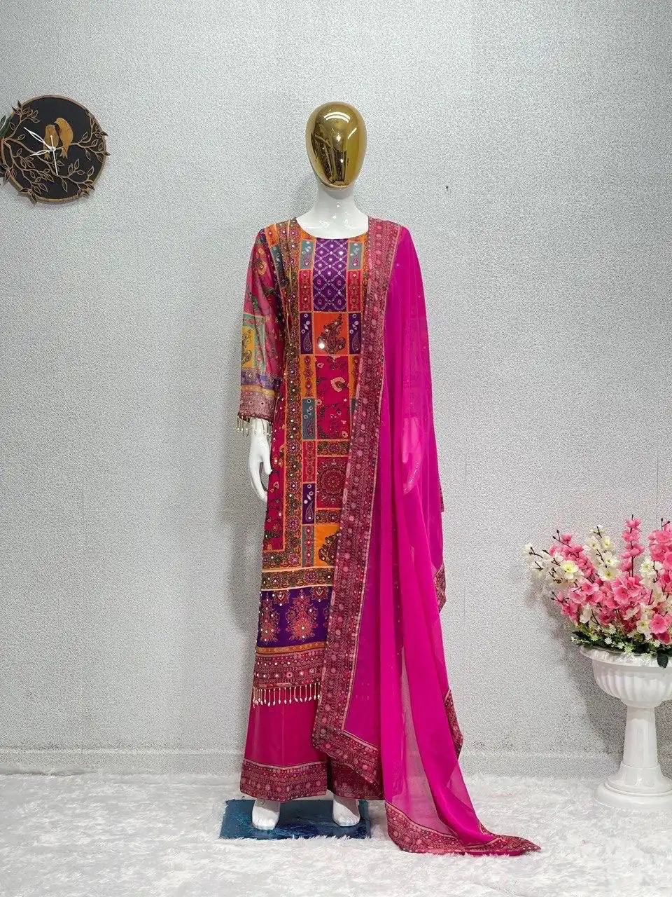 ST 113 Pink Georgette Salwar Suit Perfect for Wedding, Party, Lohri, Pooja, Cultural Events – . Get it for ₹1899. Delivery 4-6 Working Days. Shop n | Jump Suits, Straight Suits, Casual Suits, Creative suits, Designer Suits, Palazzo Suits, Party Wear Suits, Patiala Suits, Salwar suit