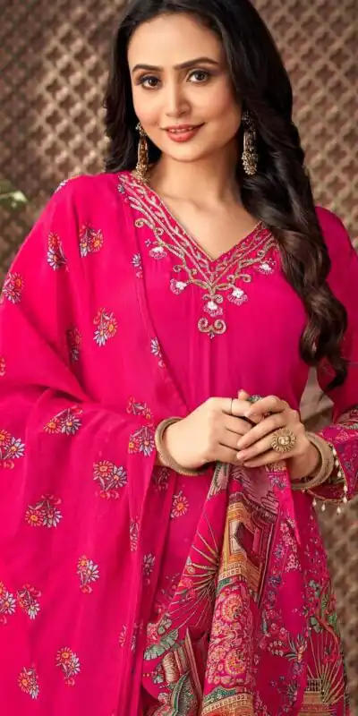 ST 217 Pink Georgette Salwar Suit Perfect for Wedding, Party, Lohri, Pooja, Cultural Events – . Get it for ₹1999. Delivery 4-6 Working Days. Shop n | Jump Suits, Straight Suits, Casual Suits, Creative suits, Designer Suits, Palazzo Suits, Party Wear Suits, Patiala Suits, Salwar suit