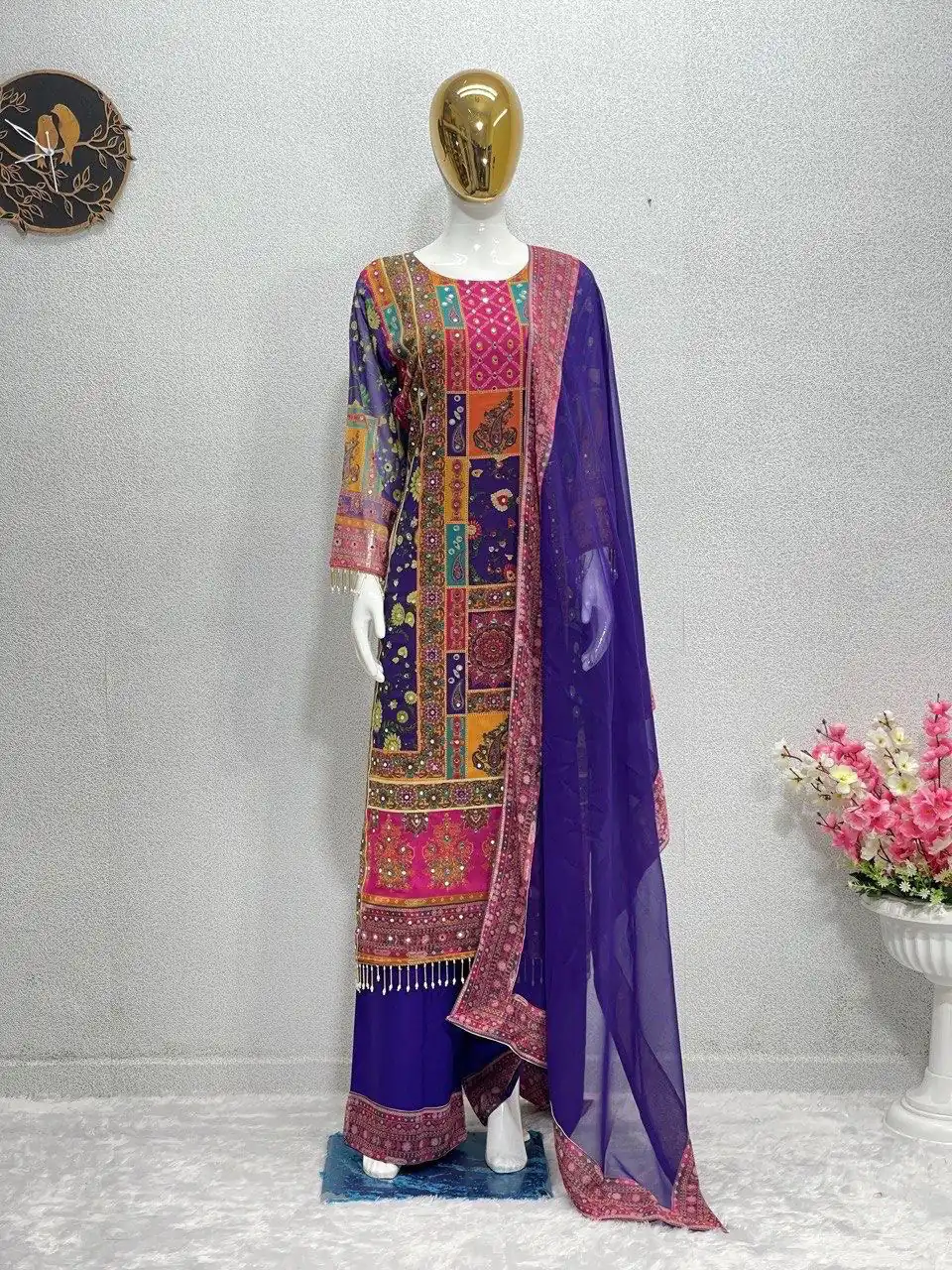ST 113 Purple Georgette Salwar Suit Perfect for Wedding, Party, Lohri, Pooja, Cultural Events – . Get it for ₹1899. Delivery 4-6 Working Days. Shop n | Jump Suits, Straight Suits, Casual Suits, Creative suits, Designer Suits, Palazzo Suits, Party Wear Suits, Patiala Suits, Salwar suit