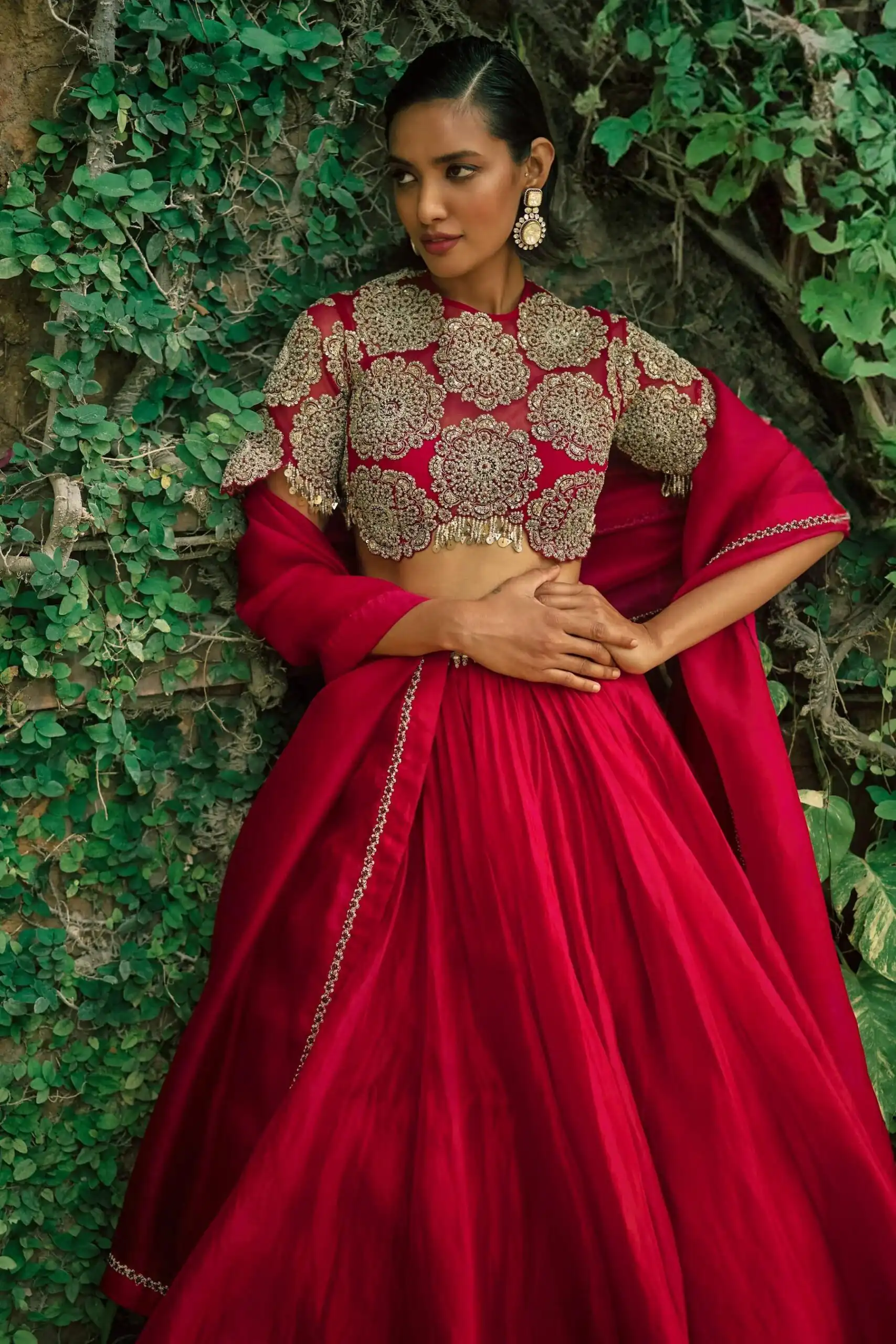 FB L373 Red Color Classic Roman Silk Lehenga Choli with Embroidery Work. Available at ₹3049 only. Delivery 4-6 Working Days. Shop now. | Bollywood Lehenga, Creative Lehenga, Designer Lehenga, Embroidered Lehenga, Lehenga, Party Wear Lehenga