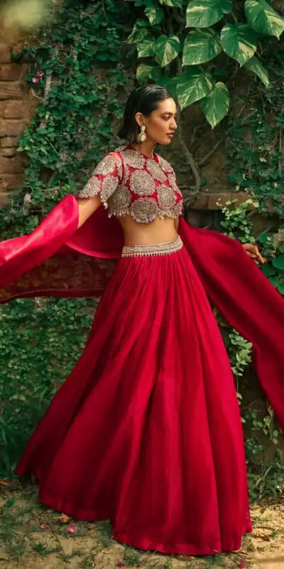 FB L373 Red Color Classic Roman Silk Lehenga Choli with Embroidery Work. Available at ₹3049 only. Delivery 4-6 Working Days. Shop now. | Bollywood Lehenga, Creative Lehenga, Designer Lehenga, Embroidered Lehenga, Lehenga, Party Wear Lehenga