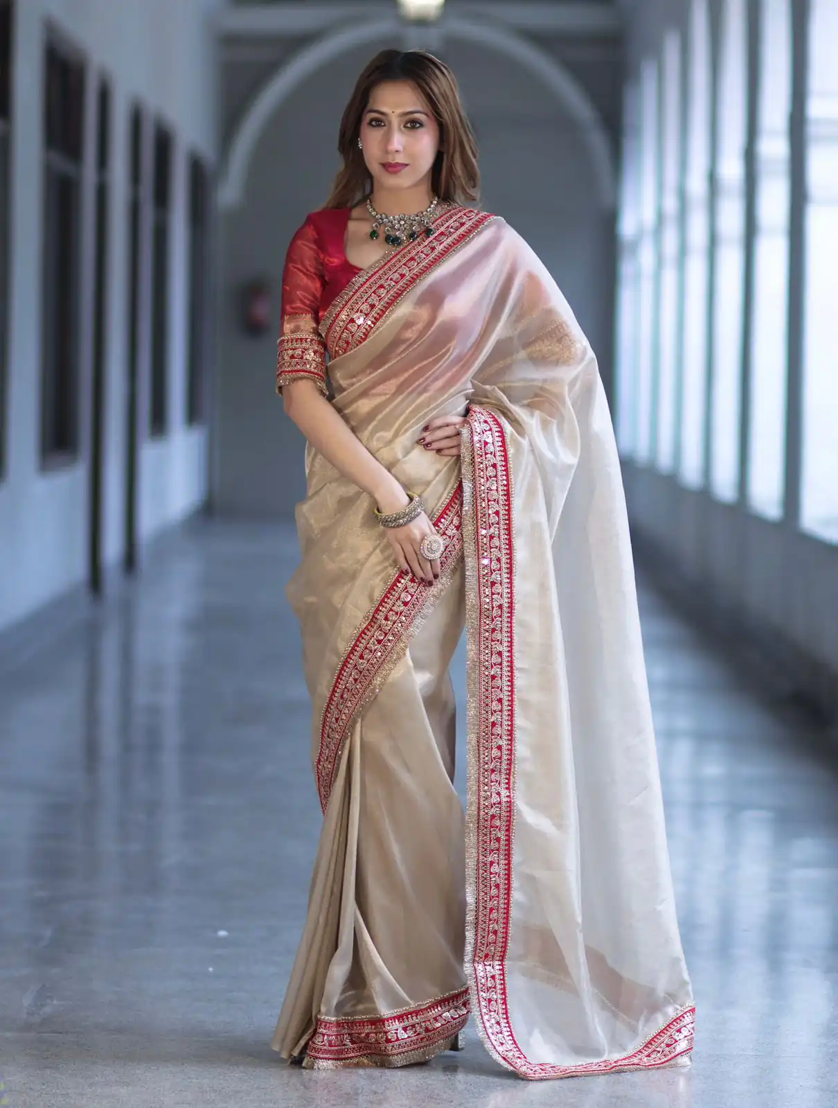 NC 5559 Cream Soft Twil Net Saree. Perfect for Wedding, Party, Onam, Family Gatherings, Mehendi – Festive Deal ₹1849. Delivery 4-6 Working Days | Bollywood Sarees, Creative Sarees, Designer Sarees, Embroidered Sarees, Ethnic Saree, Modern Digital sarees, Party Wear Sarees, Sarees