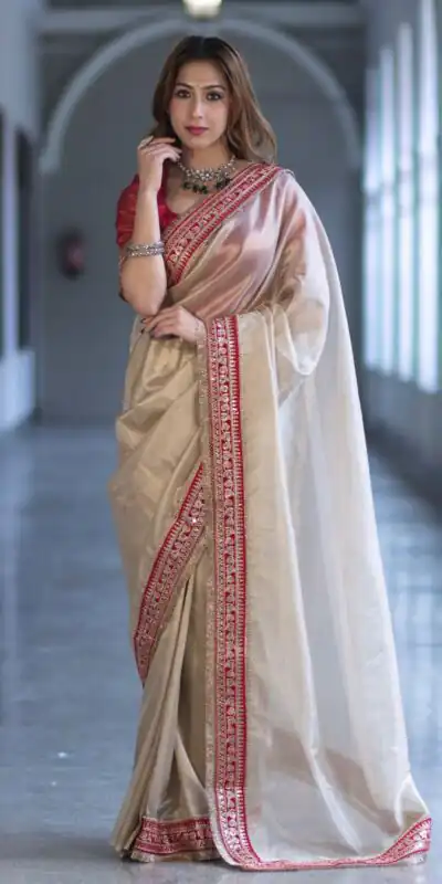 NC 5559 Cream Soft Twil Net Saree. Perfect for Wedding, Party, Onam, Family Gatherings, Mehendi – Festive Deal ₹1849. Delivery 4-6 Working Days | Bollywood Sarees, Creative Sarees, Designer Sarees, Embroidered Sarees, Ethnic Saree, Modern Digital sarees, Party Wear Sarees, Sarees