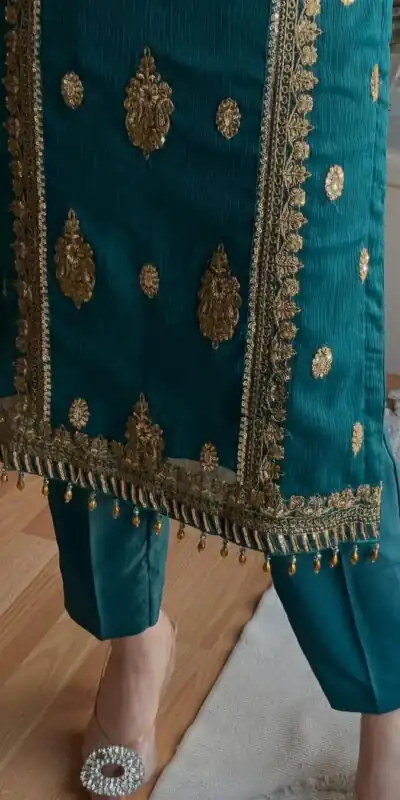 MD 3042 Teal Chinon Silk Salwar Suit with Embroidery Work & Lace Work. Affordable Price ₹2049. Delivery 4-6 Working Days. Shop now. | Jump Suits, Straight Suits, Casual Suits, Creative suits, Designer Suits, Palazzo Suits, Party Wear Suits, Patiala Suits, Salwar suit