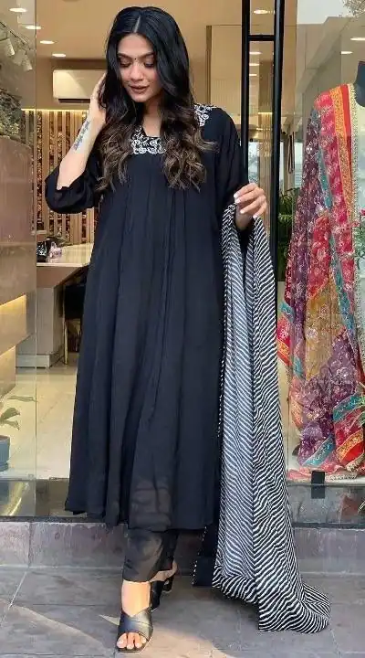 DC G46 Black in Maslin Digital Print Salwar Suit . Wedding, Party, Festive, Events, Introductory Price ₹1699. Delivery 4-6 Working Days. Shop now. | Jump Suits, Straight Suits, Casual Suits, Creative suits, Designer Suits, Palazzo Suits, Party Wear Suits, Patiala Suits, Salwar suit