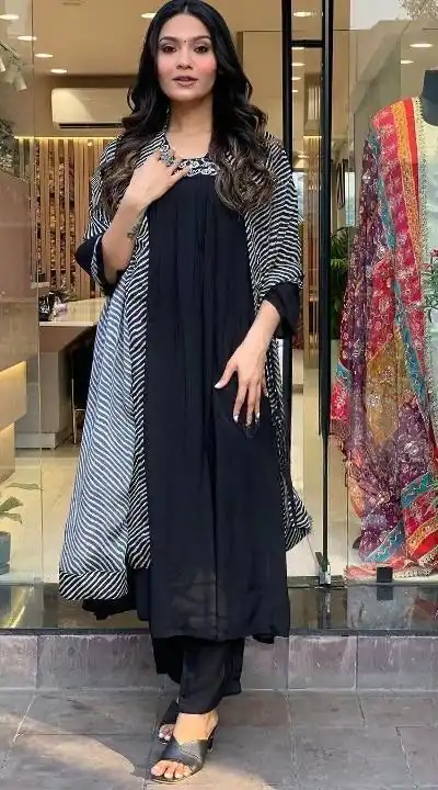 DC G46 Black in Maslin Digital Print Salwar Suit . Wedding, Party, Festive, Events, Introductory Price ₹1699. Delivery 4-6 Working Days. Shop now. | Jump Suits, Straight Suits, Casual Suits, Creative suits, Designer Suits, Palazzo Suits, Party Wear Suits, Patiala Suits, Salwar suit