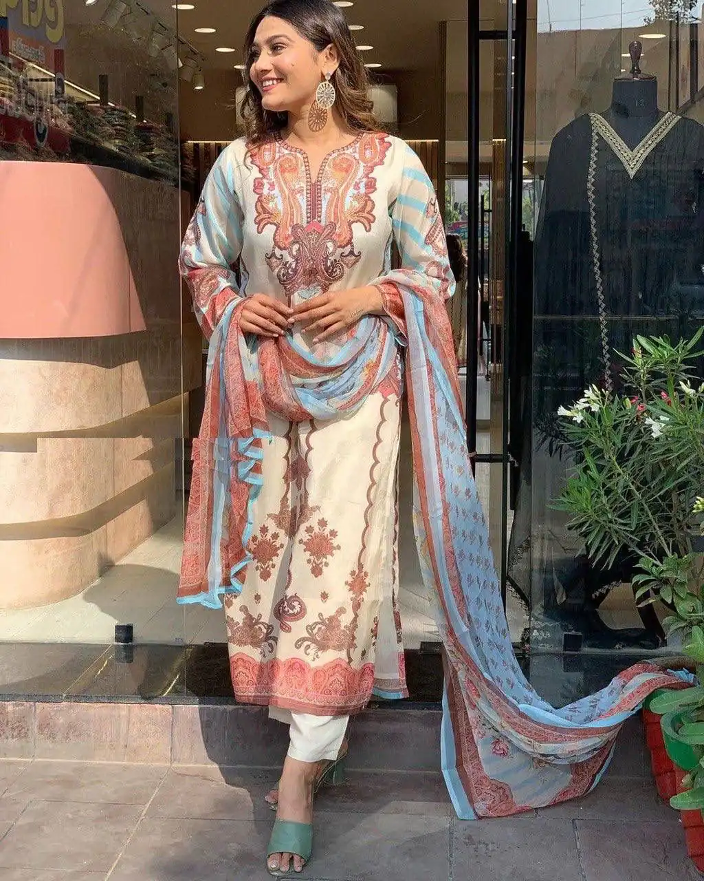 DC G24 Off White in Maslin Digital Print Salwar Suit . Wedding, Party, Festive, Events, Introductory Price ₹1649. Delivery 4-6 Working Days. Shop now. | Jump Suits, Straight Suits, Casual Suits, Creative suits, Designer Suits, Palazzo Suits, Party Wear Suits, Patiala Suits, Salwar suit