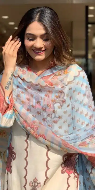 DC G24 Off White in Maslin Digital Print Salwar Suit . Wedding, Party, Festive, Events, Introductory Price ₹1649. Delivery 4-6 Working Days. Shop now. | Jump Suits, Straight Suits, Casual Suits, Creative suits, Designer Suits, Palazzo Suits, Party Wear Suits, Patiala Suits, Salwar suit