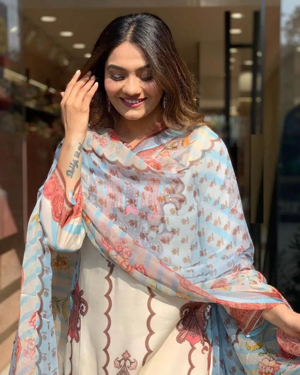 DC G24 Off White in Maslin Digital Print Salwar Suit . Wedding, Party, Festive, Events, Introductory Price ₹1649. Delivery 4-6 Working Days. Shop now. | Jump Suits, Straight Suits, Casual Suits, Creative suits, Designer Suits, Palazzo Suits, Party Wear Suits, Patiala Suits, Salwar suit