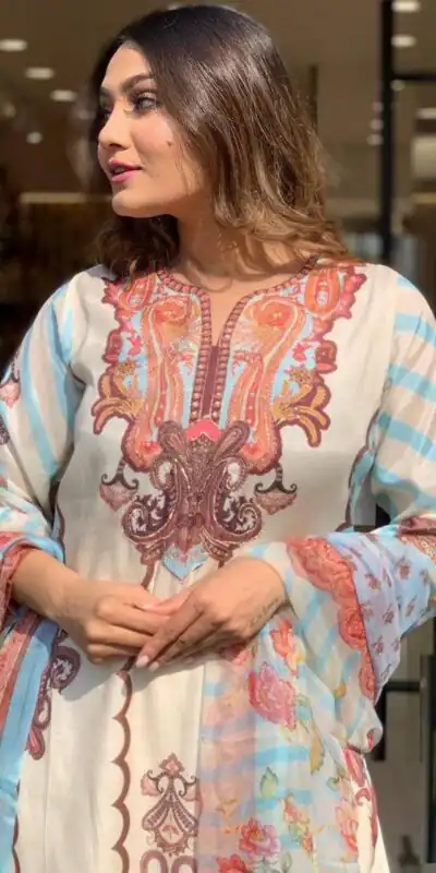 DC G24 Off White in Maslin Digital Print Salwar Suit . Wedding, Party, Festive, Events, Introductory Price ₹1649. Delivery 4-6 Working Days. Shop now. | Jump Suits, Straight Suits, Casual Suits, Creative suits, Designer Suits, Palazzo Suits, Party Wear Suits, Patiala Suits, Salwar suit