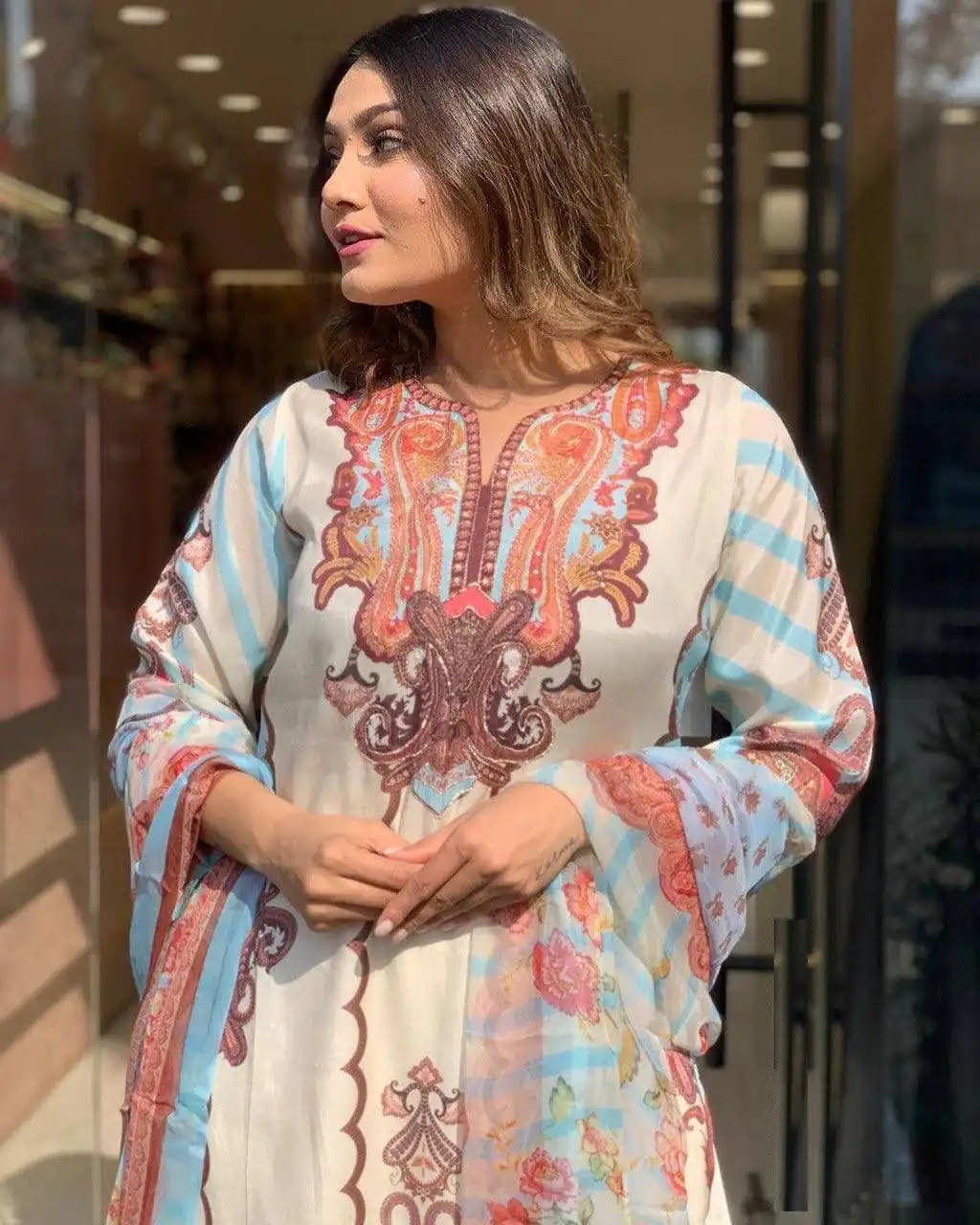 DC G24 Off White in Maslin Digital Print Salwar Suit . Wedding, Party, Festive, Events, Introductory Price ₹1649. Delivery 4-6 Working Days. Shop now. | Jump Suits, Straight Suits, Casual Suits, Creative suits, Designer Suits, Palazzo Suits, Party Wear Suits, Patiala Suits, Salwar suit