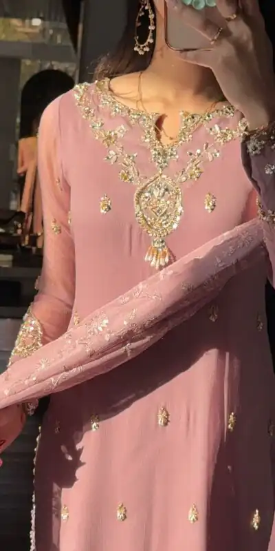 SRK 5328 Onion Color Dual Tone Star Georgette Salwar Suit with Embroidery Work. Affordable Price ₹1949. Delivery 4-6 Working Days. Shop now. | Jump Suits, Straight Suits, Casual Suits, Creative suits, Designer Suits, Palazzo Suits, Party Wear Suits, Patiala Suits, Salwar suit