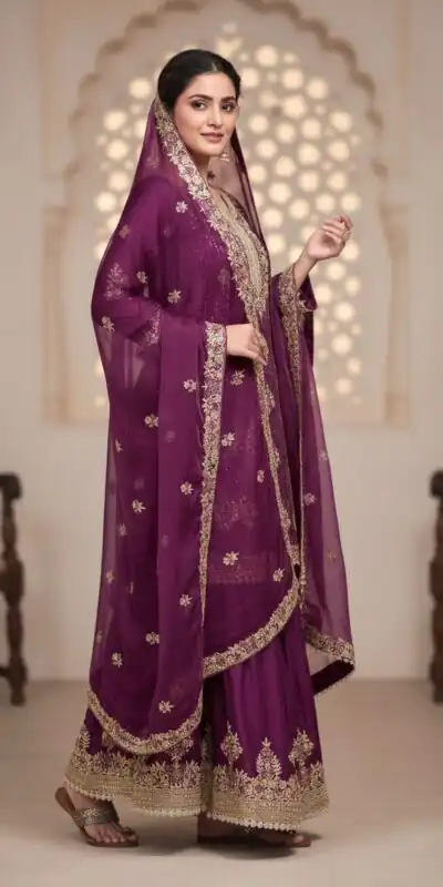 AD 219 Wine in Pure Organza Silk Embroidery Work & Cut Work Salwar Suit . Exclusive Offer ₹2499. Delivery 4-6 Working Days. Shop now. | Jump Suits, Straight Suits, Casual Suits, Creative suits, Designer Suits, Palazzo Suits, Party Wear Suits, Patiala Suits, Salwar suit