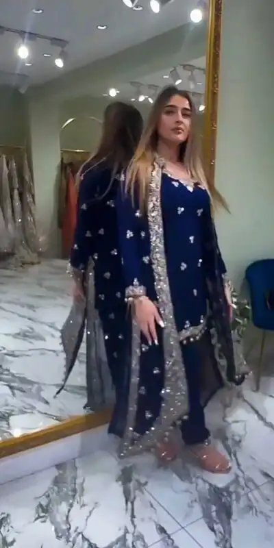 ST 1151 Navy Blue Color Dual Tone Star Georgette Salwar Suit with Embroidery Work. Affordable Price ₹2049. Delivery 4-6 Working Days. Shop now. | Jump Suits, Straight Suits, Casual Suits, Creative suits, Designer Suits, Palazzo Suits, Party Wear Suits, Patiala Suits, Salwar suit