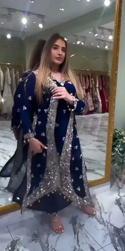 ST 1151 Navy Blue Color Dual Tone Star Georgette Salwar Suit with Embroidery Work. Affordable Price ₹2049. Delivery 4-6 Working Days. Shop now. | Jump Suits, Straight Suits, Casual Suits, Creative suits, Designer Suits, Palazzo Suits, Party Wear Suits, Patiala Suits, Salwar suit