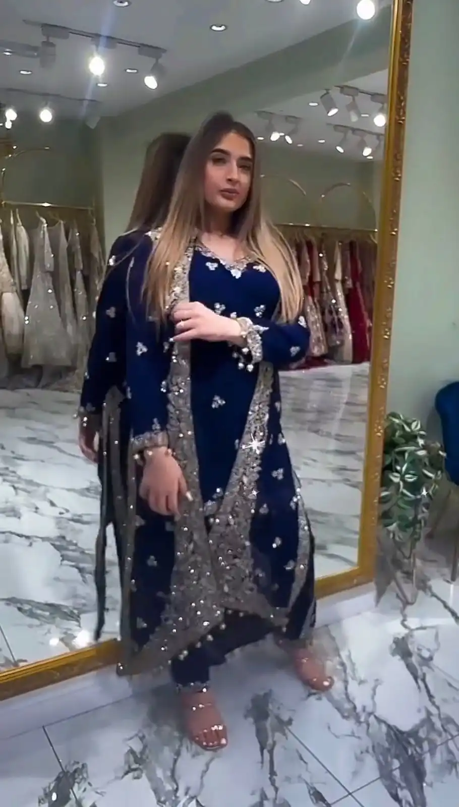 ST 1151 Navy Blue Color Dual Tone Star Georgette Salwar Suit with Embroidery Work. Affordable Price ₹2049. Delivery 4-6 Working Days. Shop now. | Jump Suits, Straight Suits, Casual Suits, Creative suits, Designer Suits, Palazzo Suits, Party Wear Suits, Patiala Suits, Salwar suit