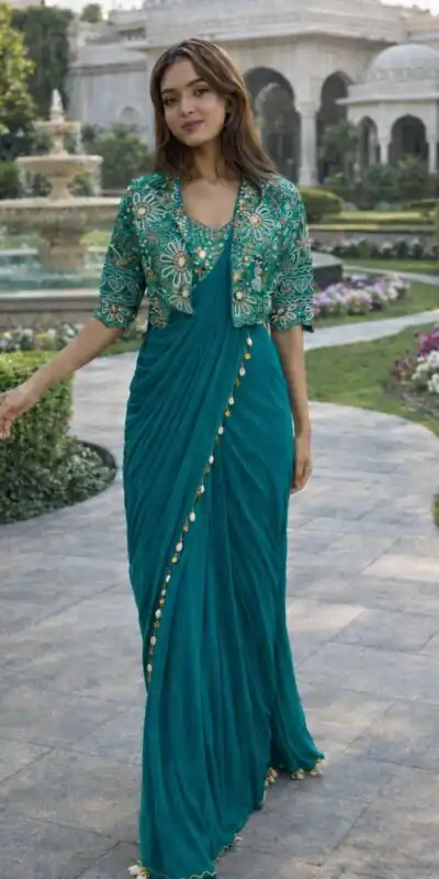 BB 59 Firozi Crep Silk Saree. Perfect for Wedding, Party, Pongal, Reception, Housewarming – Introductory Price ₹2399. Delivery 4-6 Working | Bollywood Sarees, Creative Sarees, Designer Sarees, Embroidered Sarees, Ethnic Saree, Modern Digital sarees, Party Wear Sarees, Sarees