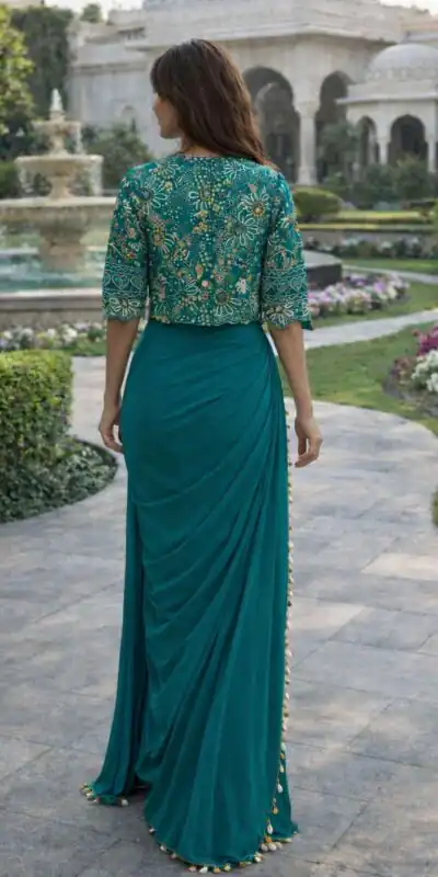 BB 59 Firozi Crep Silk Saree. Perfect for Wedding, Party, Pongal, Reception, Housewarming – Introductory Price ₹2399. Delivery 4-6 Working | Bollywood Sarees, Creative Sarees, Designer Sarees, Embroidered Sarees, Ethnic Saree, Modern Digital sarees, Party Wear Sarees, Sarees