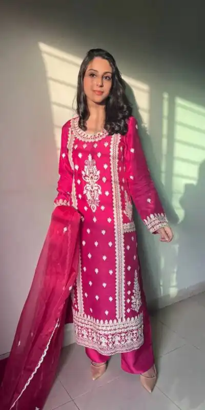 Z 9282 Pink in Color Jam Cotton Embroidery Work Salwar Suit . Available at ₹2099 only. Delivery 4-6 Working Days. Shop now. | Jump Suits, Straight Suits, Casual Suits, Creative suits, Designer Suits, Palazzo Suits, Party Wear Suits, Patiala Suits, Salwar suit