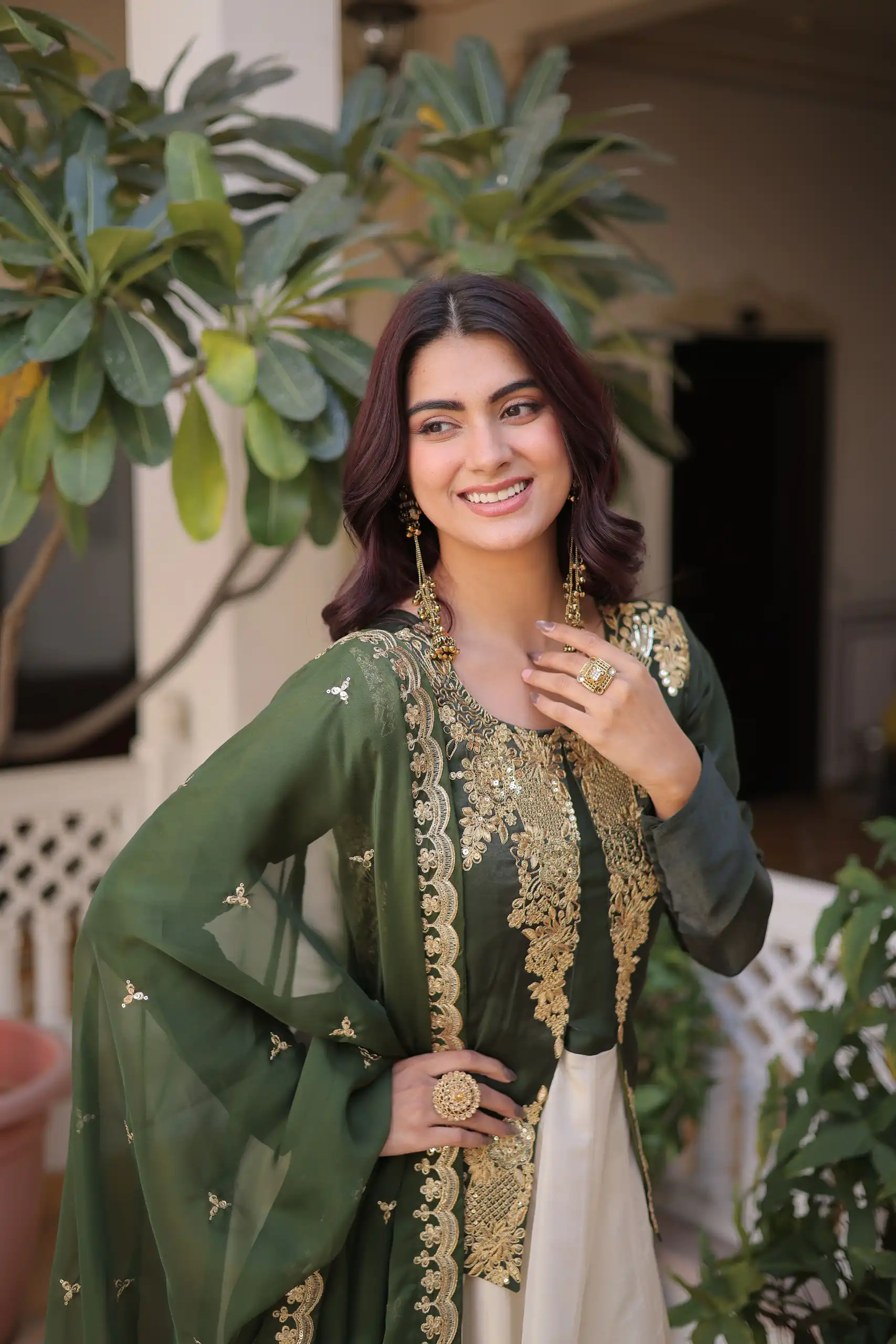 KA 1231 Green in Glass Roman Sequins Work & Embroidery Work Gown . Affordable Price ₹2399. Delivery 4-6 Working Days. Shop now. | Bollywood Gowns, Creative Gowns, Designer Gowns, Embroidered Gowns, Gowns, Party Wear Gowns