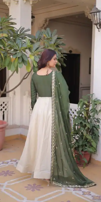 KA 1231 Green in Glass Roman Sequins Work & Embroidery Work Gown . Affordable Price ₹2399. Delivery 4-6 Working Days. Shop now. | Bollywood Gowns, Creative Gowns, Designer Gowns, Embroidered Gowns, Gowns, Party Wear Gowns