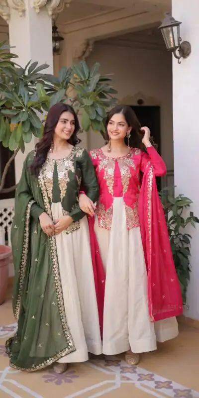 KA 1231 Green in Glass Roman Sequins Work & Embroidery Work Gown . Affordable Price ₹2399. Delivery 4-6 Working Days. Shop now. | Bollywood Gowns, Creative Gowns, Designer Gowns, Embroidered Gowns, Gowns, Party Wear Gowns