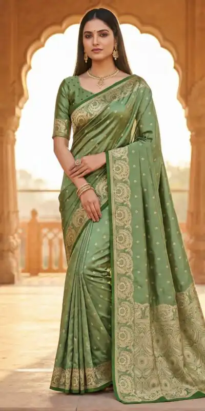 MB 8 Green in Color Satin Silk Zari Work & Lace Work Saree . Available at ₹2149 only. Delivery 4-6 Working Days. Shop now. | Bollywood Sarees, Creative Sarees, Designer Sarees, Embroidered Sarees, Ethnic Saree, Modern Digital sarees, Party Wear Sarees, Sarees