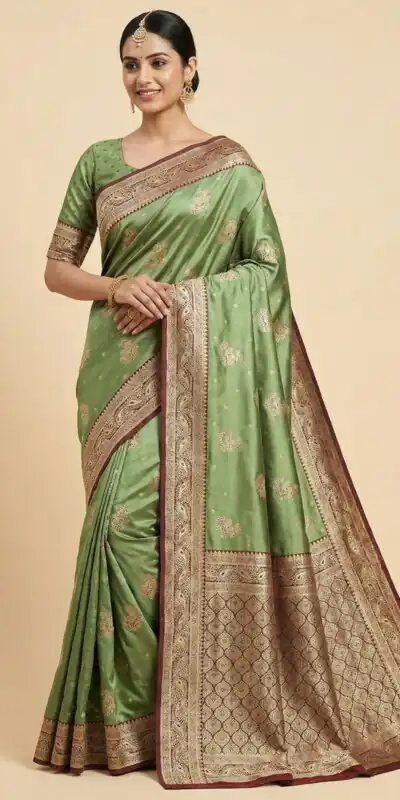 MB 13 Green Color Smooth Satin Gold Butta Zari Work Saree. Online Special Price ₹2149. Delivery 4-6 Working Days. Shop now. | Bollywood Sarees, Creative Sarees, Designer Sarees, Embroidered Sarees, Ethnic Saree, Modern Digital sarees, Party Wear Sarees, Sarees