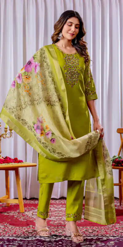 DIVA 111 Green Viscose Silk Salwar Suit with Thread Embroidery Work. Best Price ₹2049. Delivery 4-6 Working Days. Shop now. | Jump Suits, Straight Suits, Casual Suits, Creative suits, Designer Suits, Palazzo Suits, Party Wear Suits, Patiala Suits, Salwar suit