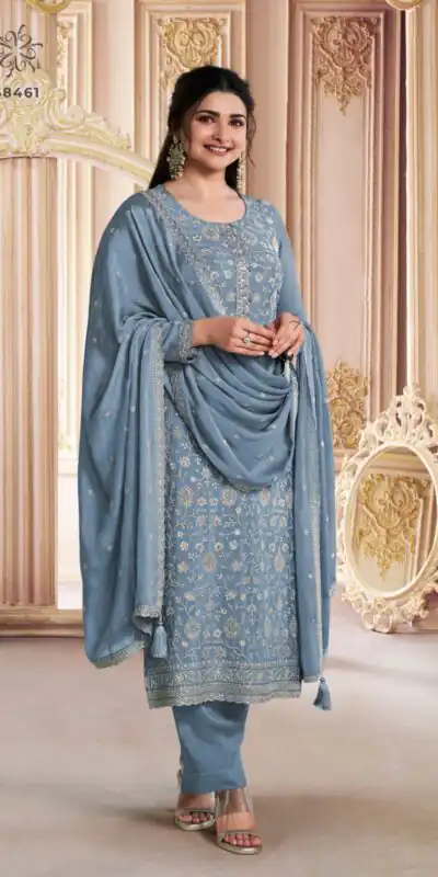 DSV 68461 Grey in Chinon Zari Work & Embroidery Work Salwar Suit . Grab it for ₹2149. Delivery 4-6 Working Days. Shop now. | Jump Suits, Straight Suits, Tops & Bottoms, Track Suits, Trendy Wear, Casual Suits, Creative suits, Designer Suits, Palazzo Suits, Party Wear Suits, Patiala Suits, Salwar suit
