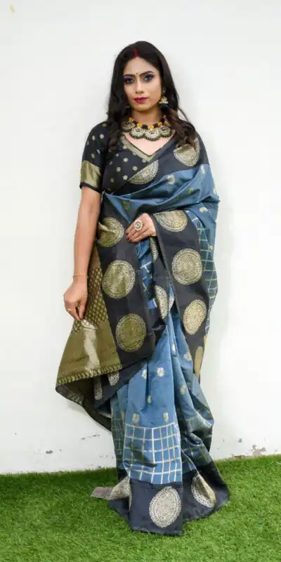 KPR 080 Grey Color Soft Lichi Silk Saree with Lace Border & Lace Work. Best Price ₹1449. Delivery 4-6 Working Days. Shop now. | Bollywood Sarees, Creative Sarees, Designer Sarees, Embroidered Sarees, Ethnic Saree, Modern Digital sarees, Party Wear Sarees, Sarees