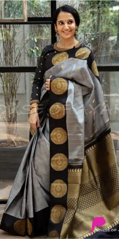 KPR 080 Grey Color Soft Lichi Silk Saree with Lace Border & Lace Work. Best Price ₹1449. Delivery 4-6 Working Days. Shop now. | Bollywood Sarees, Creative Sarees, Designer Sarees, Embroidered Sarees, Ethnic Saree, Modern Digital sarees, Party Wear Sarees, Sarees